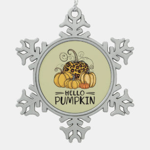 Hello Pumpkin Lover Herbst Herbst Herbst Thanksgiv Schneeflocken Zinn-Ornament