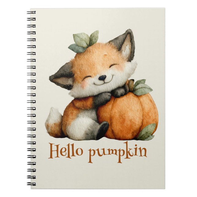 Hello Pumpkin Niedlich Fox Halloween Design Notizblock (Vorderseite)