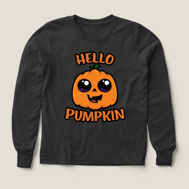 Hello Pumpkin Niedlich Halloween Jack-O-Lantern (Design Vorderseite)