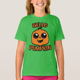 Hello Pumpkin Niedlich Halloween Jack-O-Lantern T-Shirt