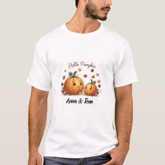 Hello Pumpkin Personalisiert Couples T - Shirt