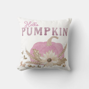Hello Pumpkin Pink Throw Kissen für Herbstdekor
