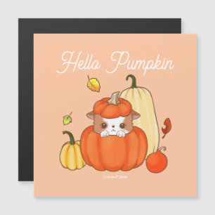 Hello Pumpkin Puppy in einem Pumpkin Niedlich Kawa Magnetkarte