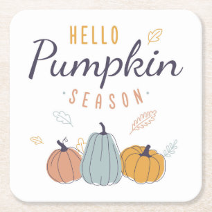 Hello Pumpkin Season Rechteckiger Pappuntersetzer