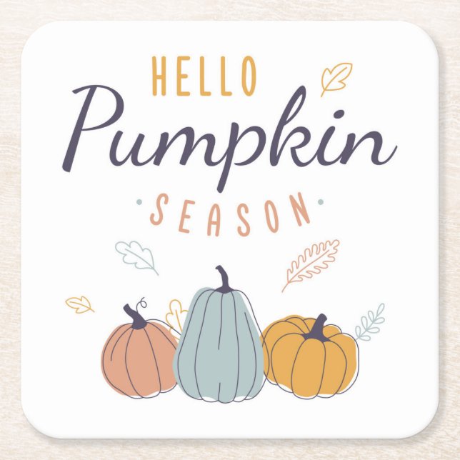 Hello Pumpkin Season Rechteckiger Pappuntersetzer (Vorderseite)