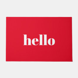 Hello Red Welcome Mat Fußmatte