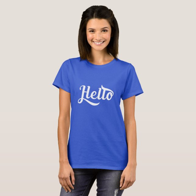 HELLO Retro Type Moderne Grafik Mode T-Shirt (Vorne ganz)