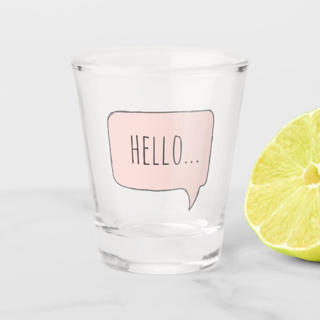 Hello-Rosa-Party-Etikettenzeile benutzerdefinierte Schnapsglas (Vorderseite)