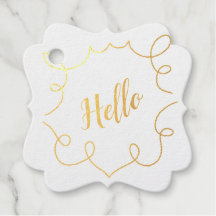 Hello Scribble Metallic Print