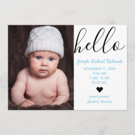 Hello Script Photo - Faire-part de naissance