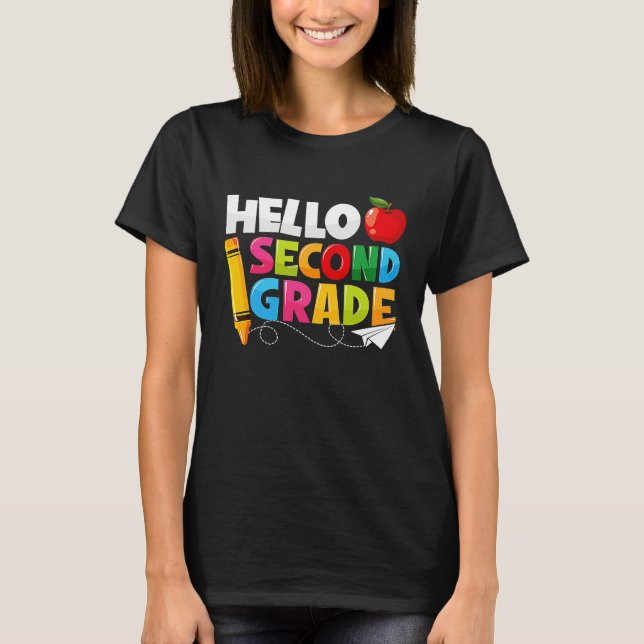 Hello Second Grade  2nd Grade Back To School Kids T-Shirt (Vorderseite)