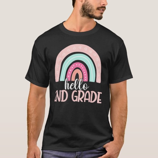 Hello Second Grade Back To School 2nd Grade Teache T-Shirt (Vorderseite)