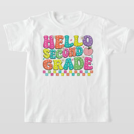 Hello Second Grade Coquette Bow Teacher Girl T-Shirt
