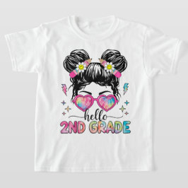 Hello Second Grade Coquette Bow Teacher Girl T-Shirt