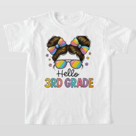 Hello Second Grade Coquette Bow Teacher Girl T-Shirt