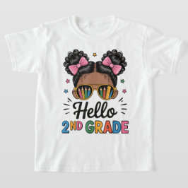 Hello Second Grade Coquette Bow Teacher Girl T-Shirt