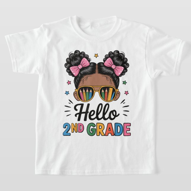 Hello Second Grade Coquette Bow Teacher Girl T-Shirt (Ablage )