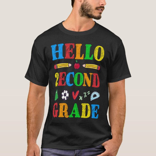 Hello Second Grade  Kids 2nd Grade Class Back to S T-Shirt (Vorderseite)