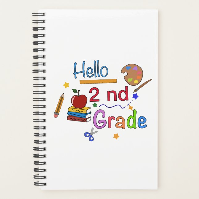 Hello Second Grade - Niedlich zurück in die Schulg Planer (Vorderseite)