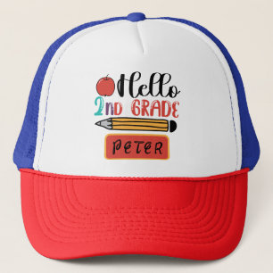 Hello Second Grade Personalized Back to School Fun Truckerkappe