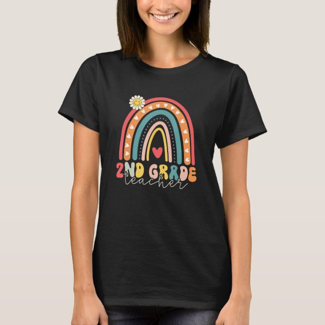 Hello Second Grade Rainbow Back To School 2nd Grad T-Shirt (Vorderseite)