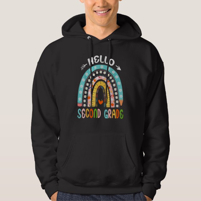 Hello Second Grade Rainbow Teacher Team 2nd Grade  Hoodie (Vorderseite)