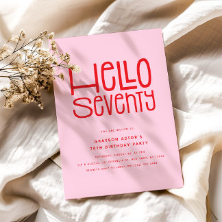 HELLO SIEBENTY Modern 70. Geburtstag Einladung