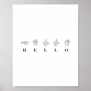 Hello Sign Language Poster