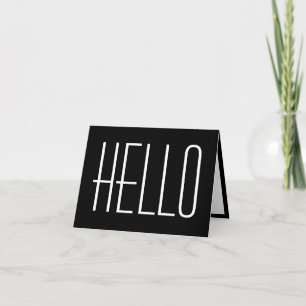 Hello Simple Minimalistisch Typografy Black & Whit Karte