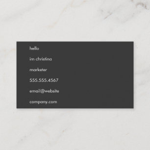 Hello Simple Text Visitenkarte