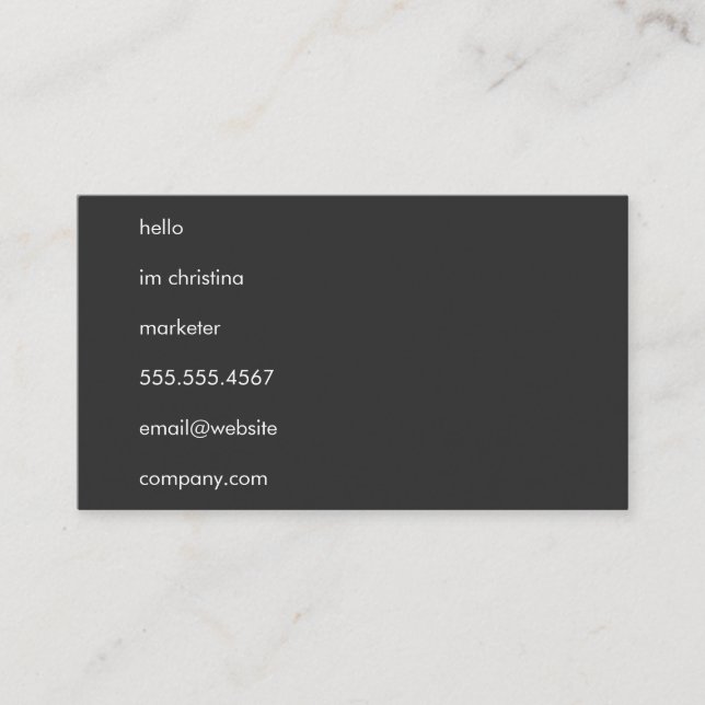 Hello Simple Text Visitenkarte (Vorderseite)