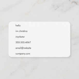 Hello Simple Text Visitenkarte
