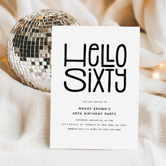 HELLO SIXTY Moderner 60. Geburtstag Einladung