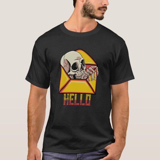 Hello Skull Skeleton Mail Postal Service Postman M T-Shirt (Vorderseite)