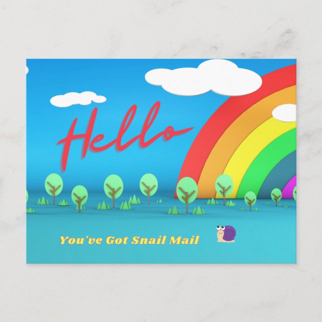 Hello Snail Mail Postkarte (Vorderseite)