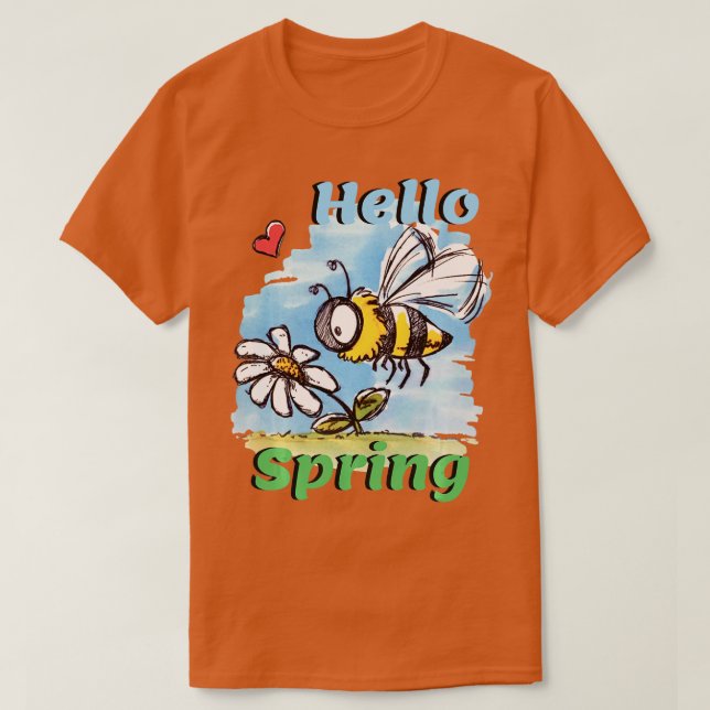 Hello spring bee Long Sleeve  T-Shirt (Design vorne)