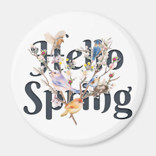 Hello Spring Birds Magnet