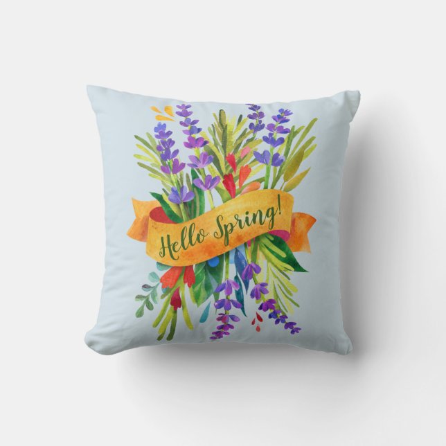 Hello Spring Bouquet Pillow Kissen (Vorderseite)