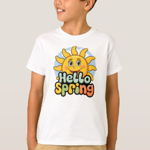 Hello Spring: Die Sonne lächelt und der blaue Himm T-Shirt