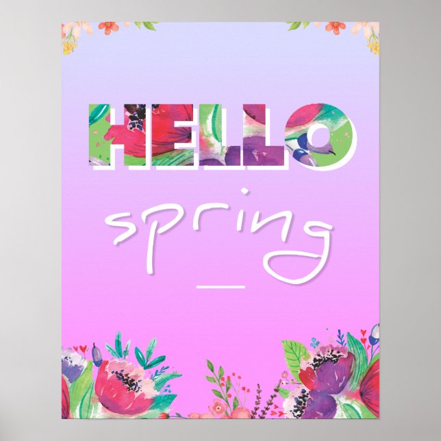 Hello Spring, Flowers, poster, Poster (Vorne)