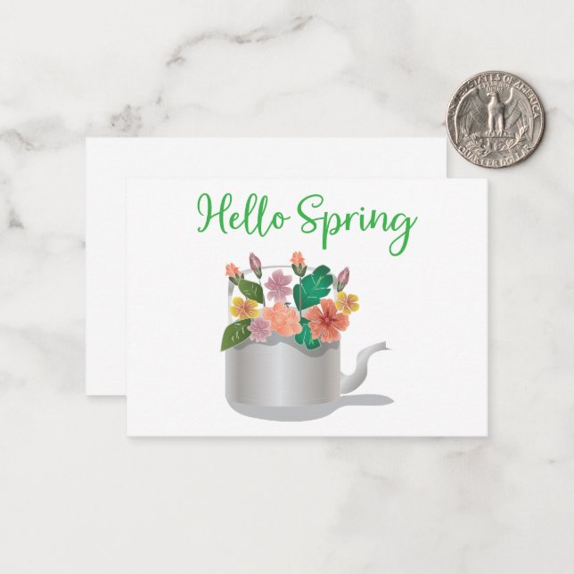 Hello Spring Sign Mitteilungskarte (Vorderseite/Rückseite Beispiel)