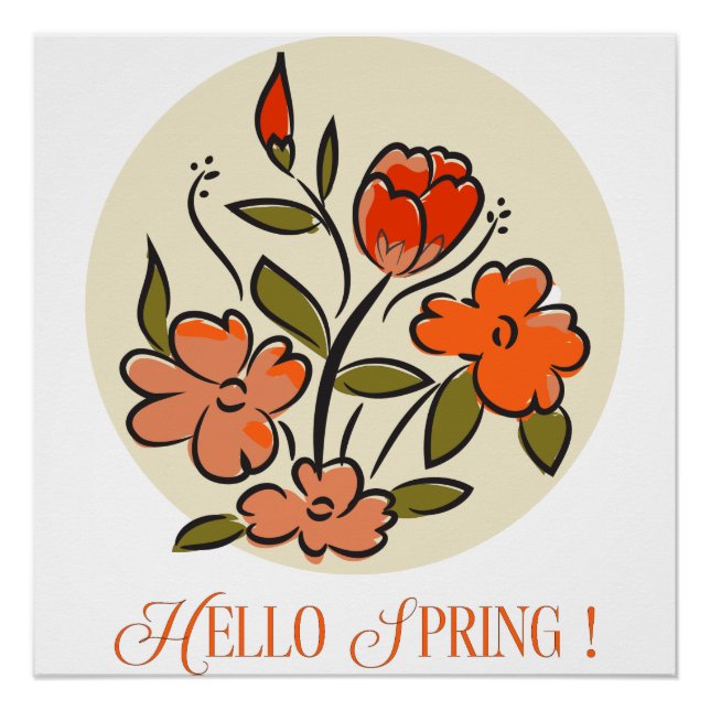 Hello Spring Sign Poster (Vorderseite)