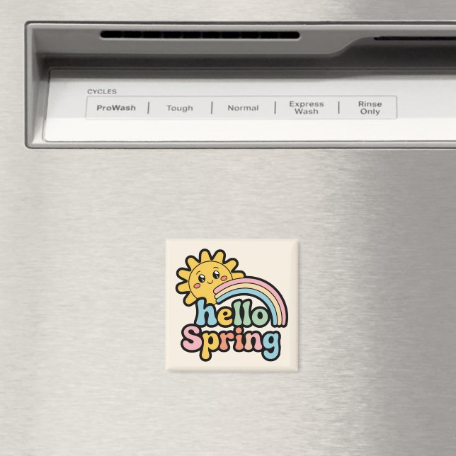 Hello Spring: Sonne, Regenbogen und gute Laune Magnet (In Situ (Geschirrspüler))