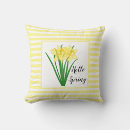 Hello Spring Yellow Daffodil Kissen