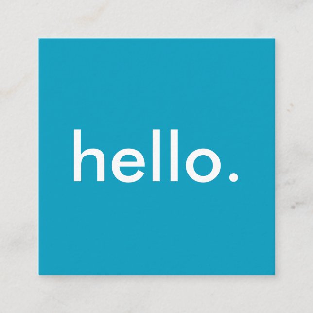 Hello Square Business Cards Quadratische Visitenkarte (Vorderseite)
