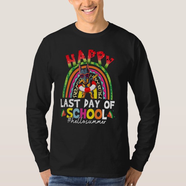 Hello Summer Abschluss Dorberman Dabbing Rainbow T-Shirt (Vorderseite)