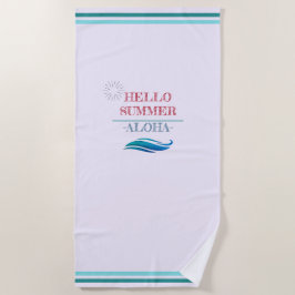 "Hello Summer Aloha" Tropical Vibes Strandtuch