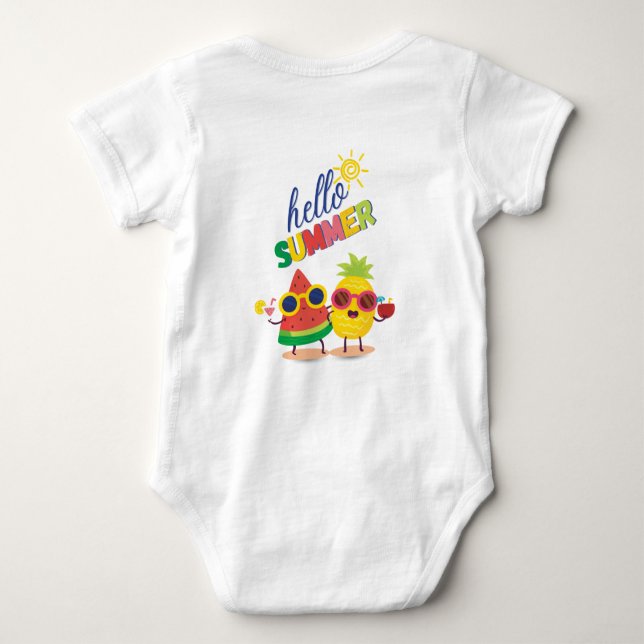 "Hello summer" baby bodysuit Baby Strampler (Rückseite)