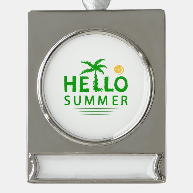 Hello Summer Banner-Ornament Silber (Vorderseite)