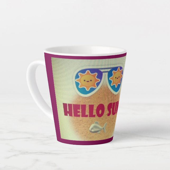 Hello Summer Beach Sticker - Niedlich Fisch Milchtasse (Linke Ecke)